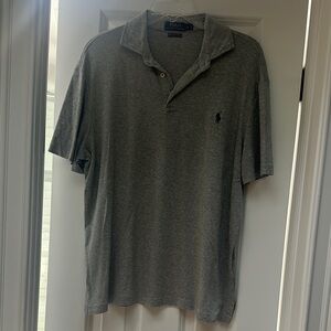 Polo by Ralph Lauren Gray Pima Soft Touch Textured Polo Shirt